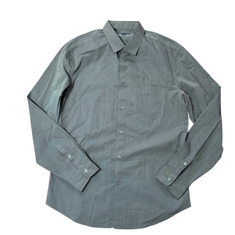 John Varvatos Men’s Gray Long Sleeve Button Down Shirt Size M